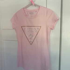 Guess Light Pink Tee with Logo
